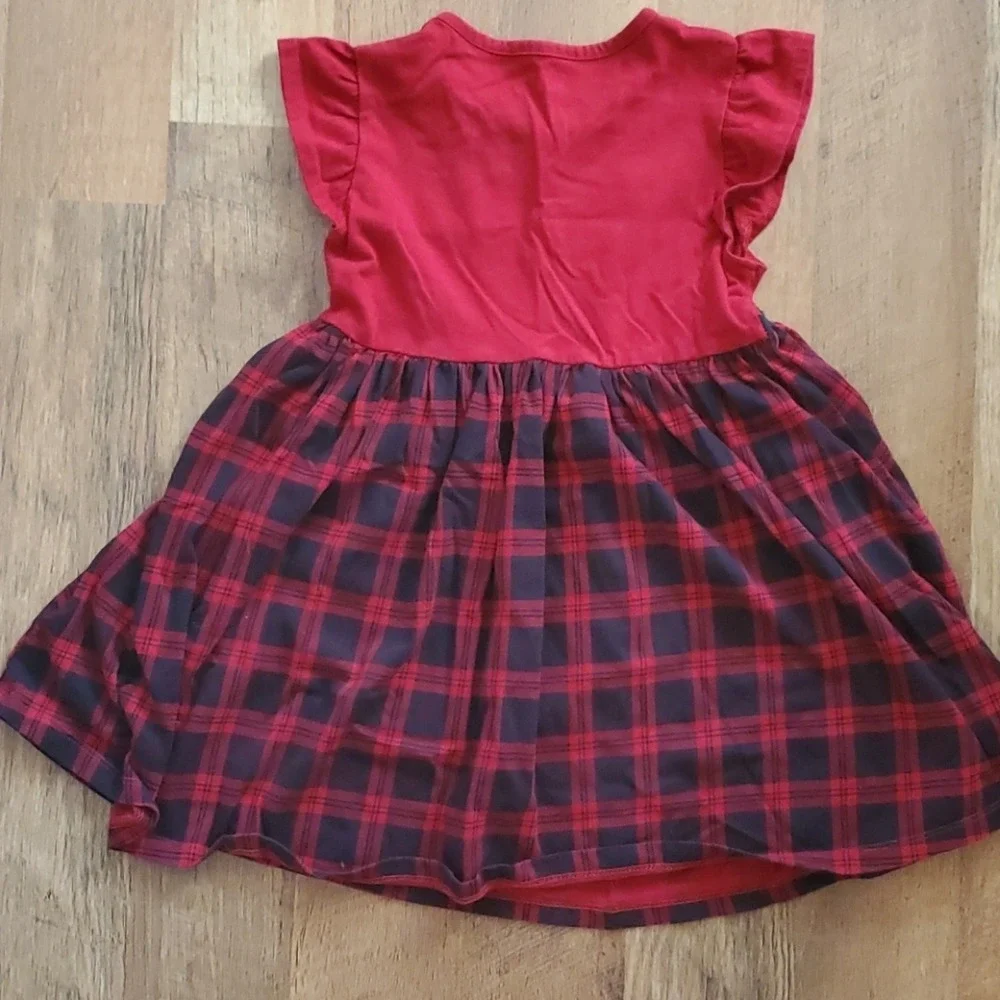 Epic Threads Girls Red‎ Plaid Short Sleeve Cat Dress Size 5